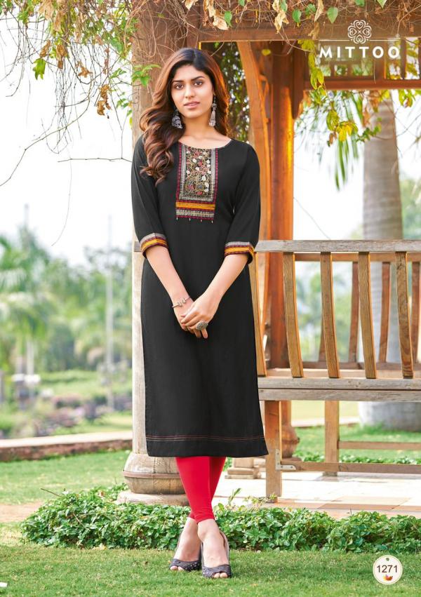 Mittoo Palak 31 Fancy Rayon Embroidery Kurti